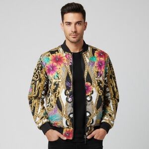 FreshHoods Neon Baroque Bomber Jacket